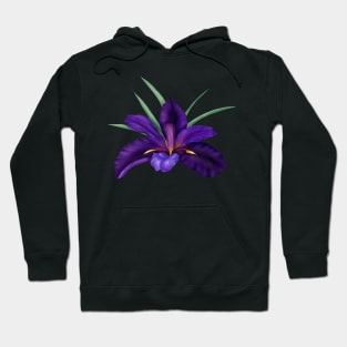 Deep Purple Bog Water Iris  Art Hoodie